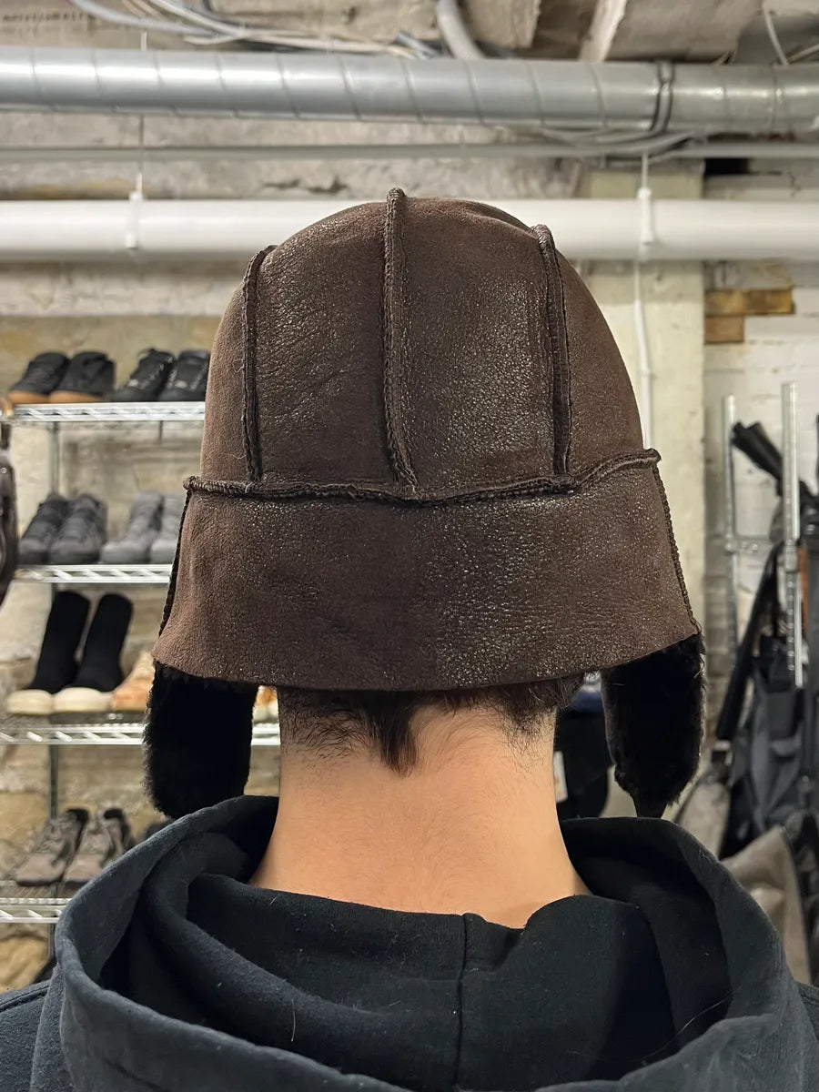 2010s Jil Sander Brown Leather Chapka RPxAEGV 9