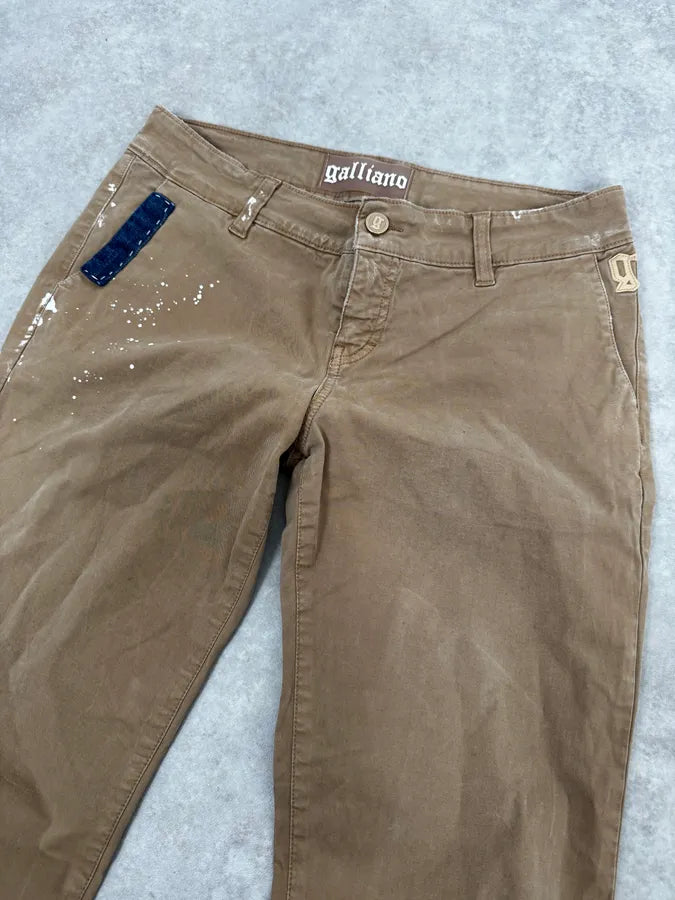 2010s John Galliano Skinny Beige UK Flag Pocket Pants qiOsCug 5