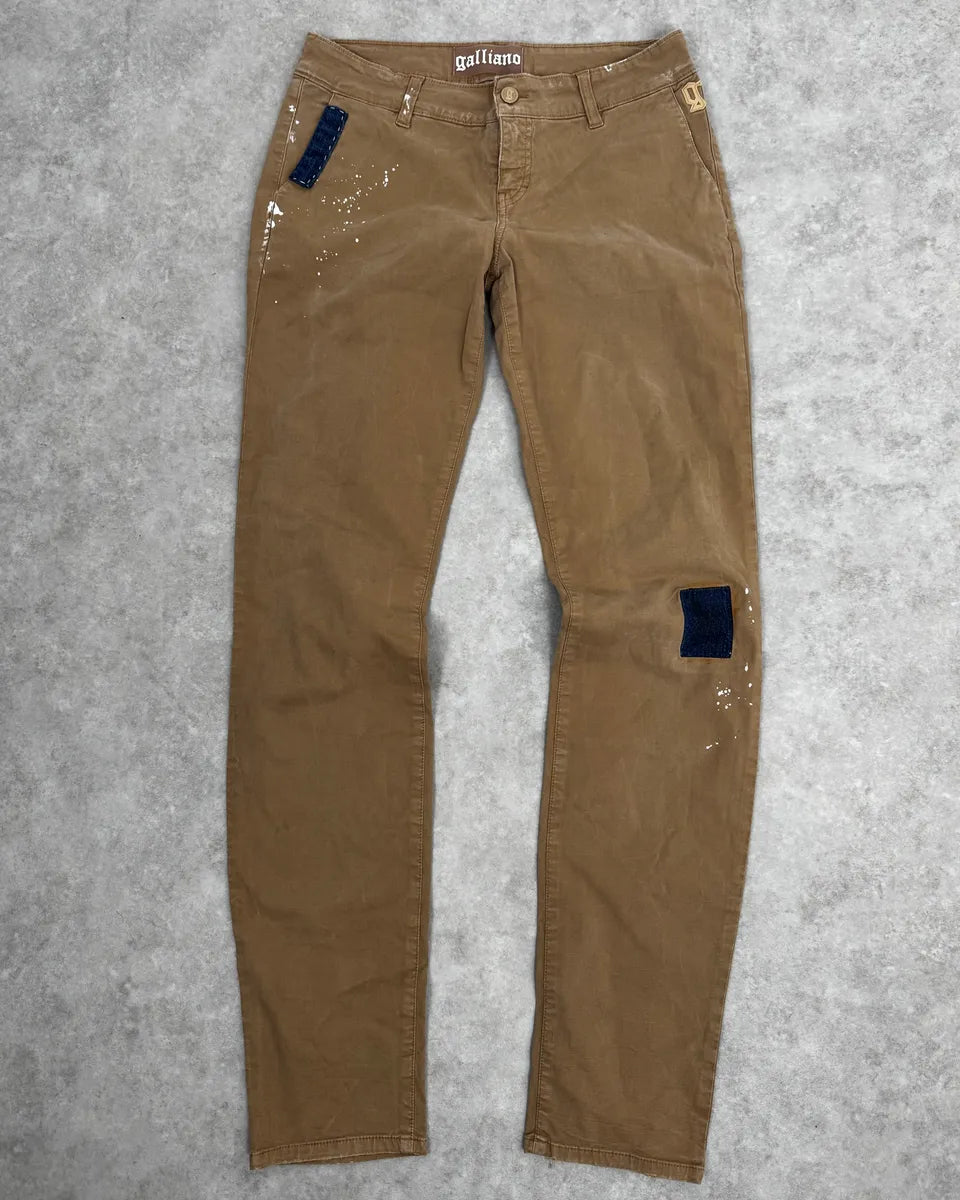 2010s John Galliano Skinny Beige UK Flag Pocket Pants qiOsCug 0