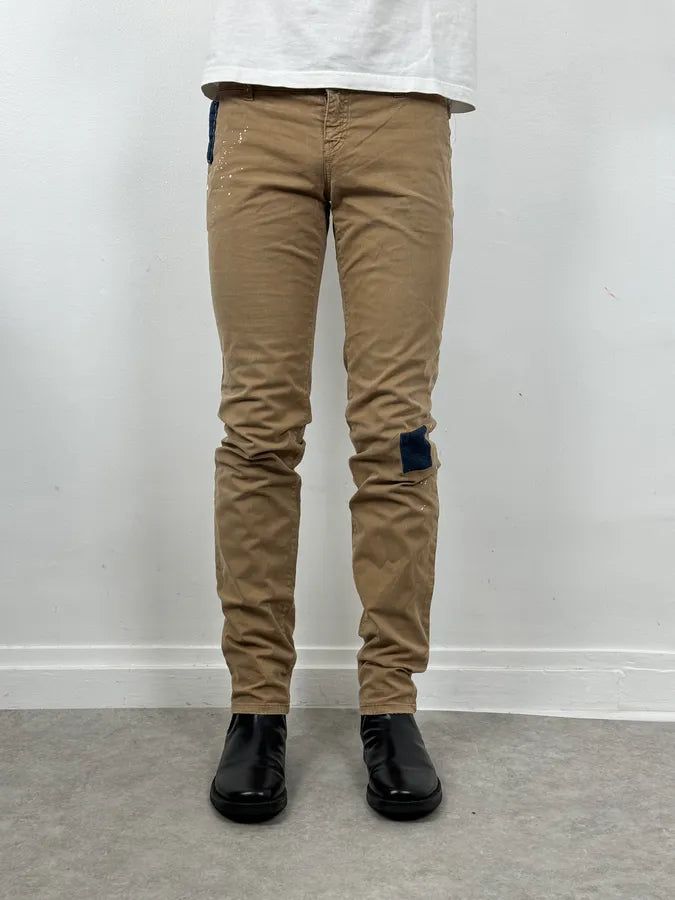 2010s John Galliano Skinny Beige UK Flag Pocket Pants qiOsCug 1