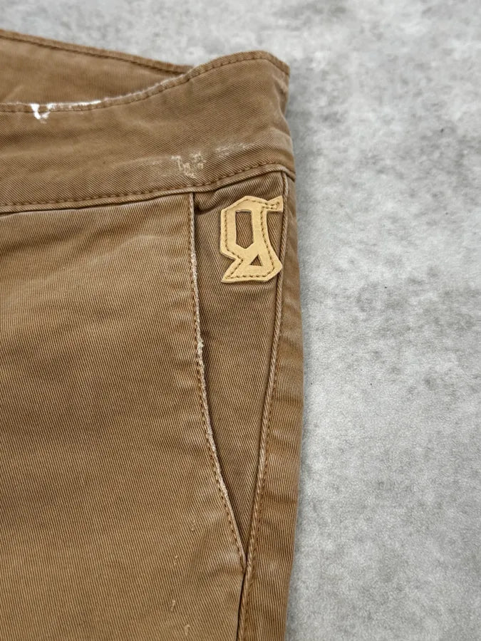 2010s John Galliano Skinny Beige UK Flag Pocket Pants qiOsCug 8