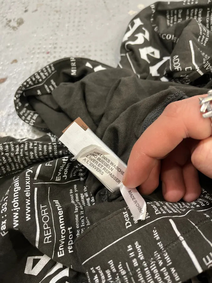 2010s John Galliano Black & White Newspapers Hooded Sweater ihJFYUA 10