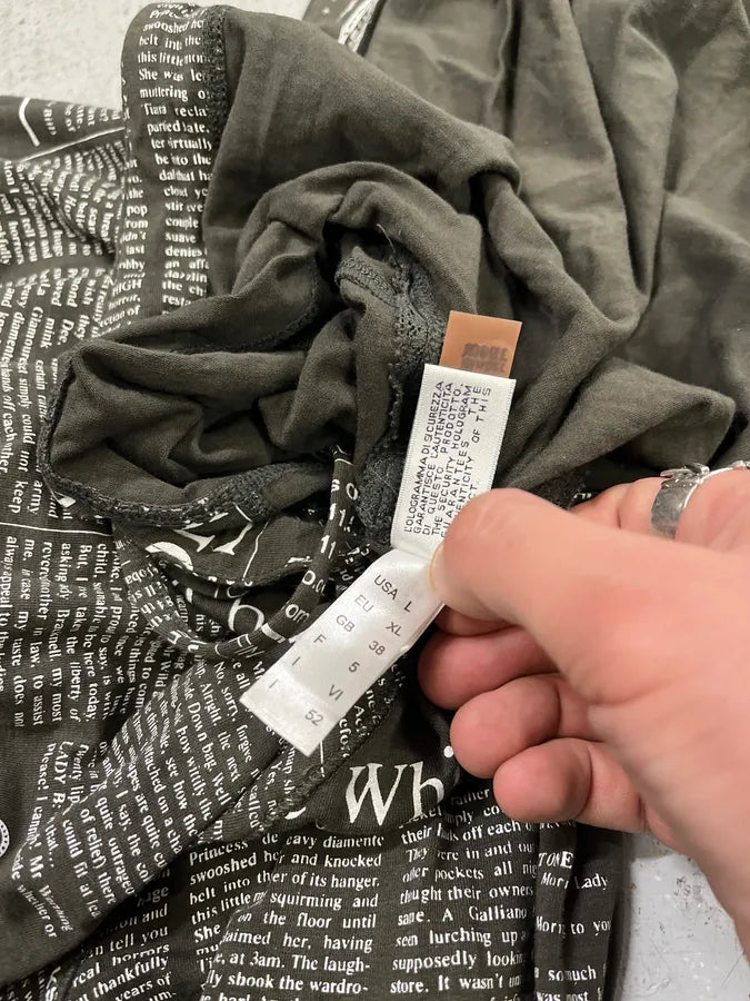 2010s John Galliano Black & White Newspapers Hooded Sweater ihJFYUA 11