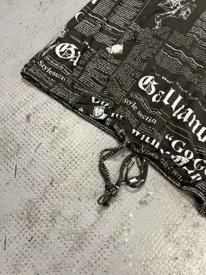 2010s John Galliano Black & White Newspapers Hooded Sweater ihJFYUA 6