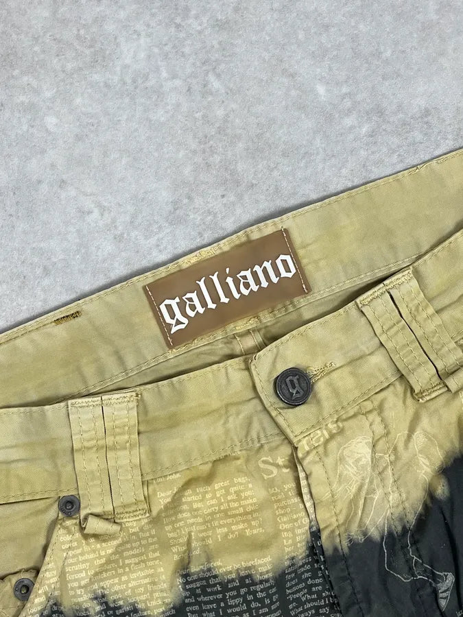 2010s John Galliano Black & Yellow Newspapers Magazine Shorts xaDtPSK 8