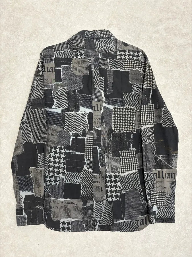 2010s John Galliano Black Magazine Gazette Shirt mwzwWPk 5