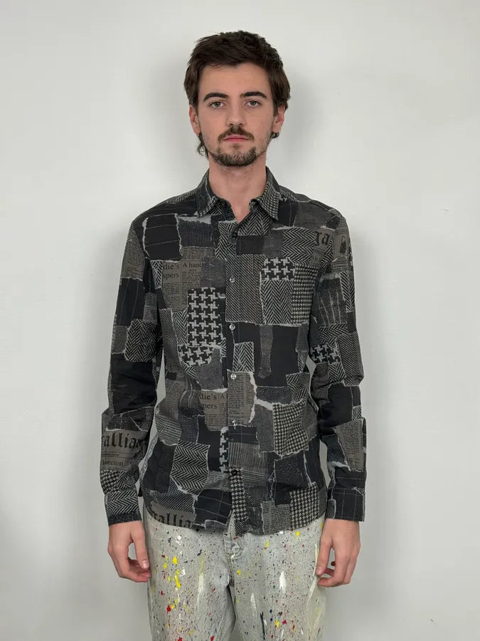 2010s John Galliano Black Magazine Gazette Shirt mwzwWPk 1