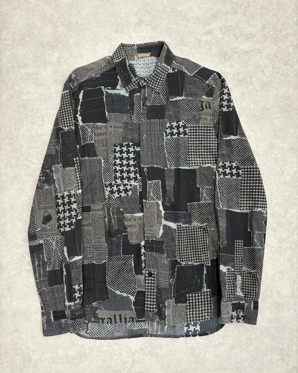 2010s John Galliano Black Magazine Gazette Shirt mwzwWPk 0