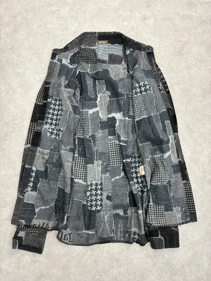 2010s John Galliano Black Magazine Gazette Shirt mwzwWPk 6