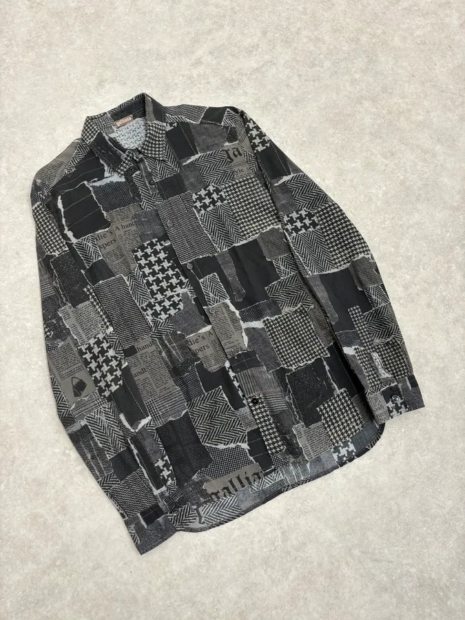 2010s John Galliano Black Magazine Gazette Shirt mwzwWPk 3