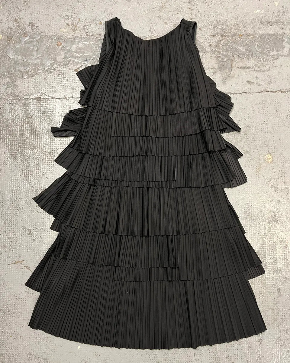 2010s John Galliano Black Pleated Long Dress AXYcfvh 1