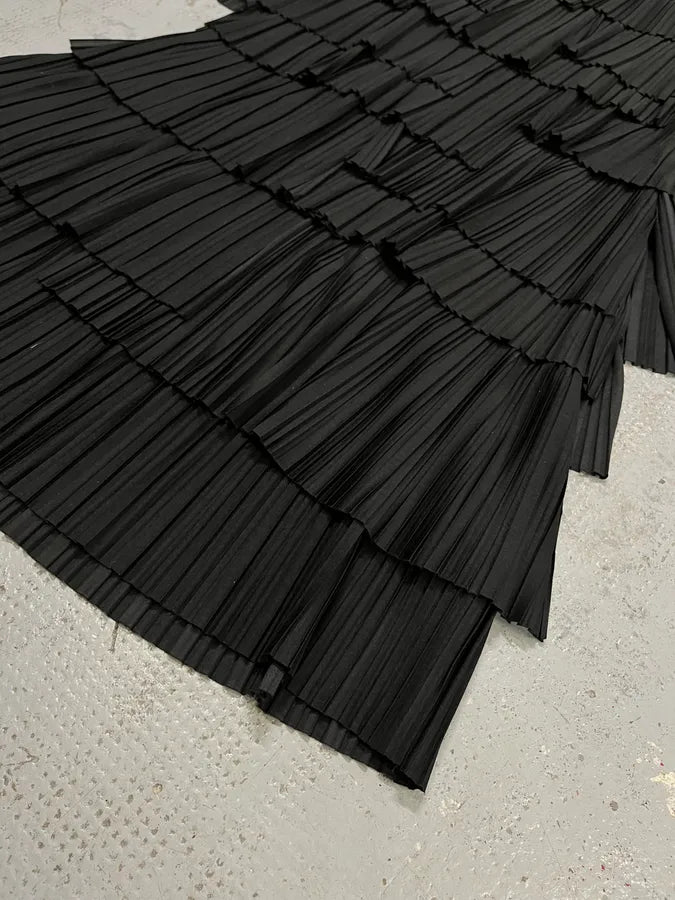 2010s John Galliano Black Pleated Long Dress AXYcfvh 6