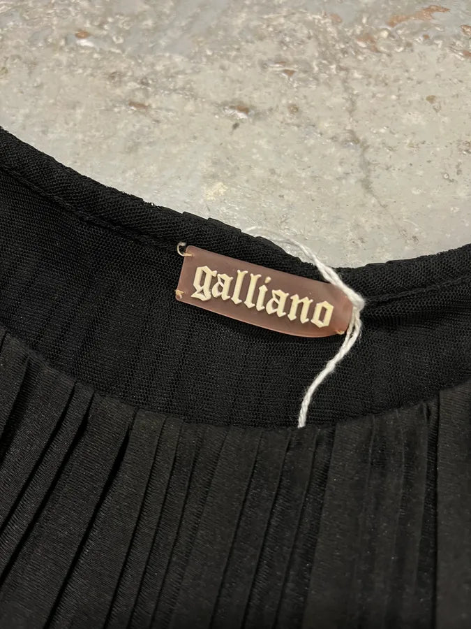 2010s John Galliano Black Pleated Long Dress AXYcfvh 7