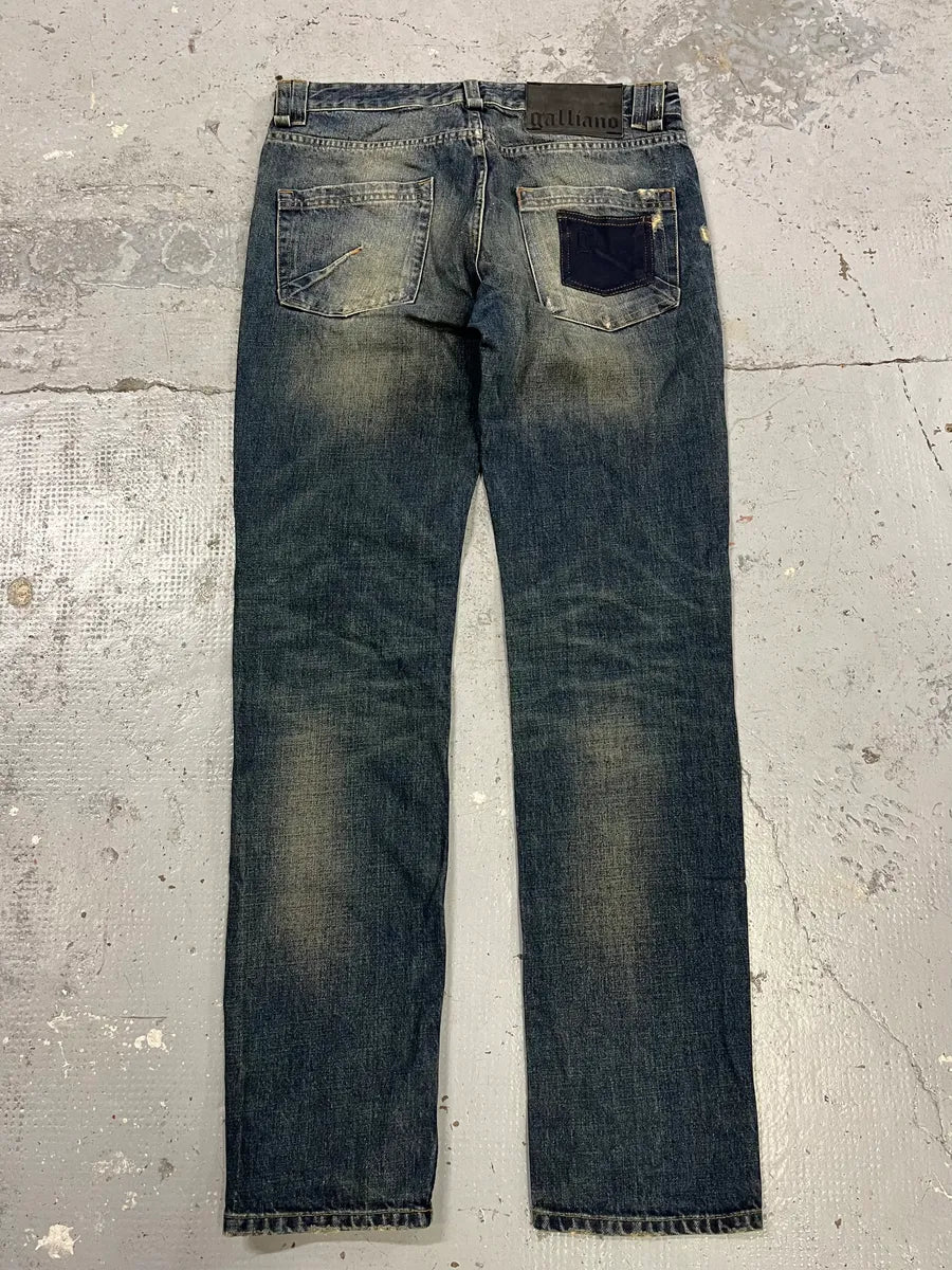 2010s John Galliano Blue Faded Denim Jeans ptIUuiy 0