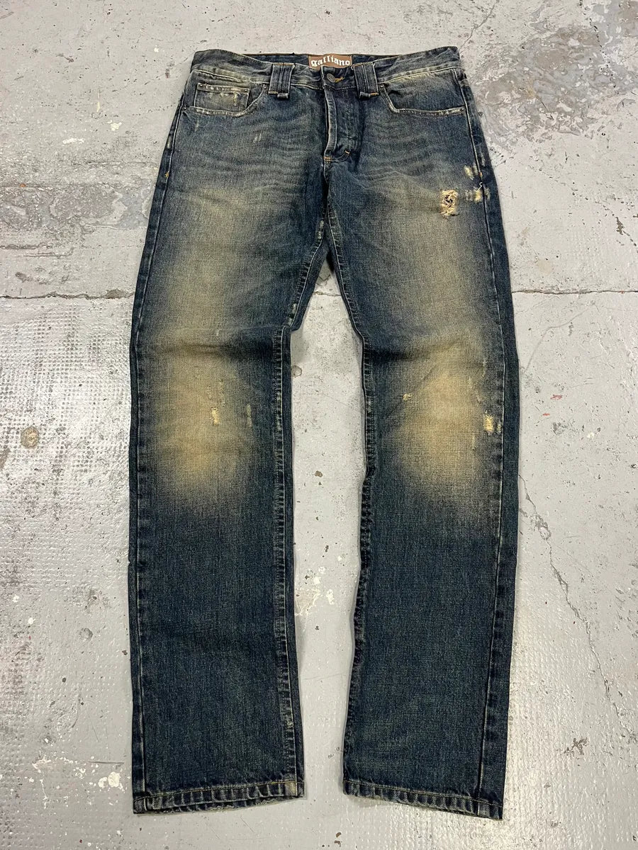 2010s John Galliano Blue Faded Denim Jeans ptIUuiy 1