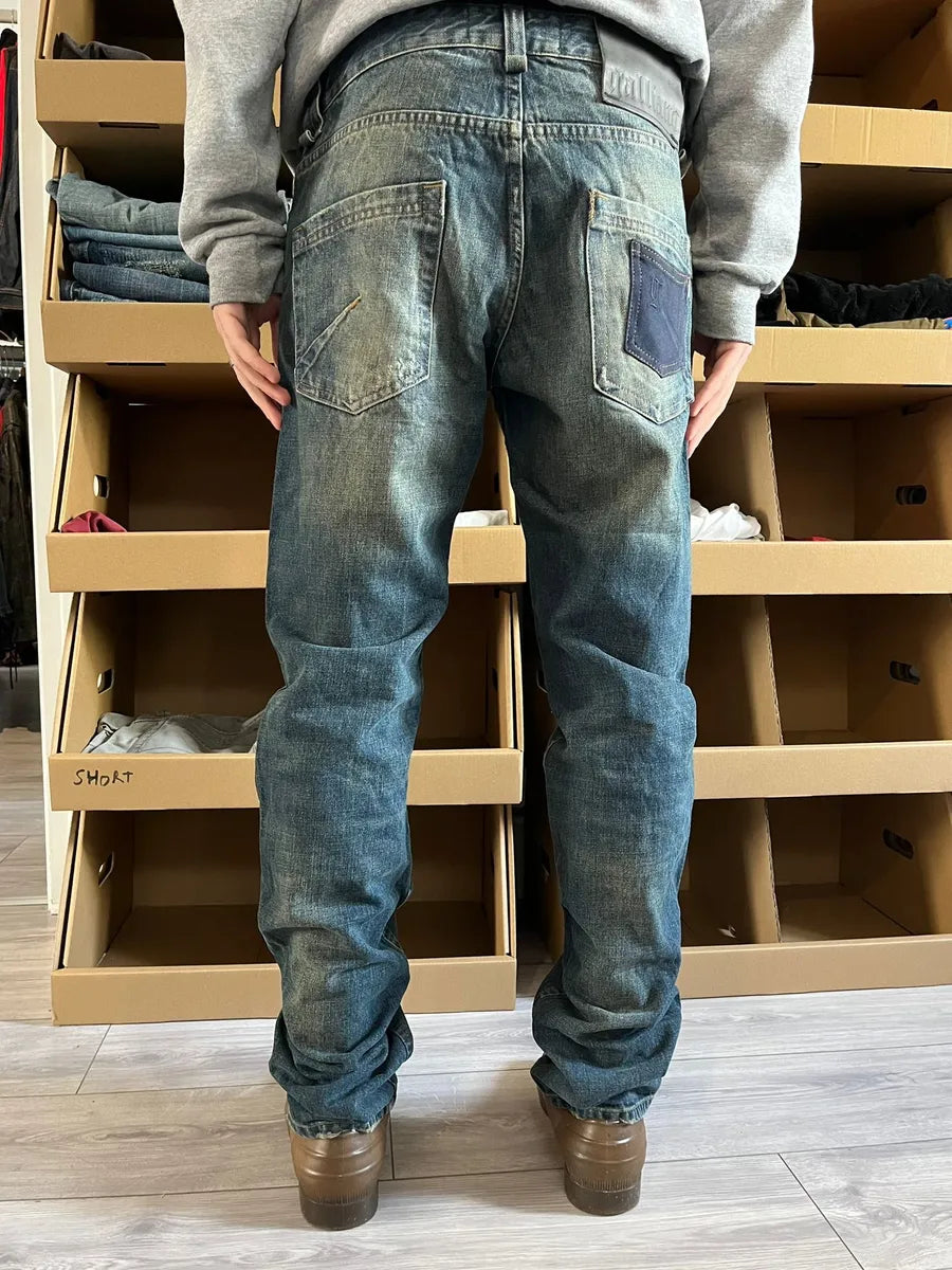 2010s John Galliano Blue Faded Denim Jeans ptIUuiy 4