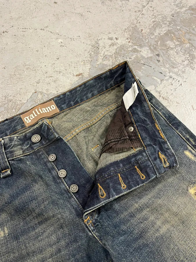 2010s John Galliano Blue Faded Denim Jeans ptIUuiy 9