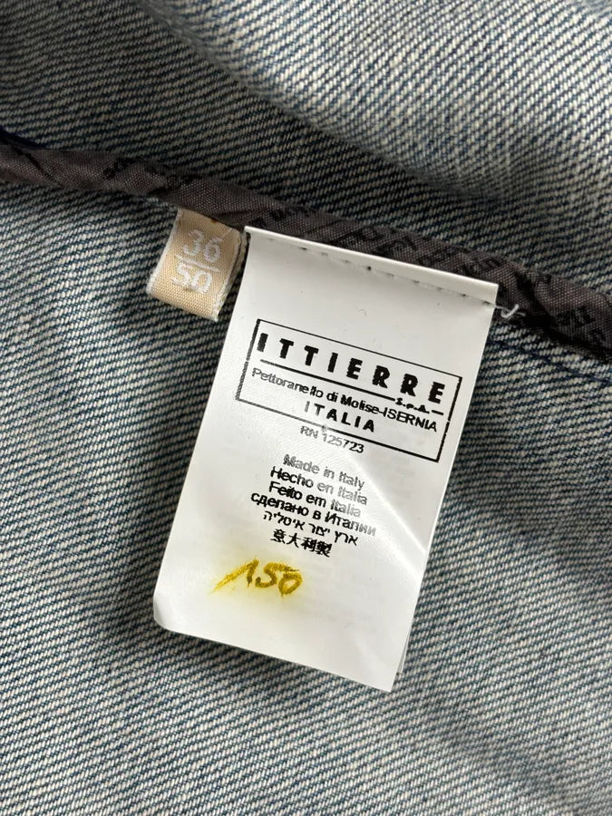 SS2011 John Galliano Blue Gazette Gothic Script Denim Jacket hcAuanE 10