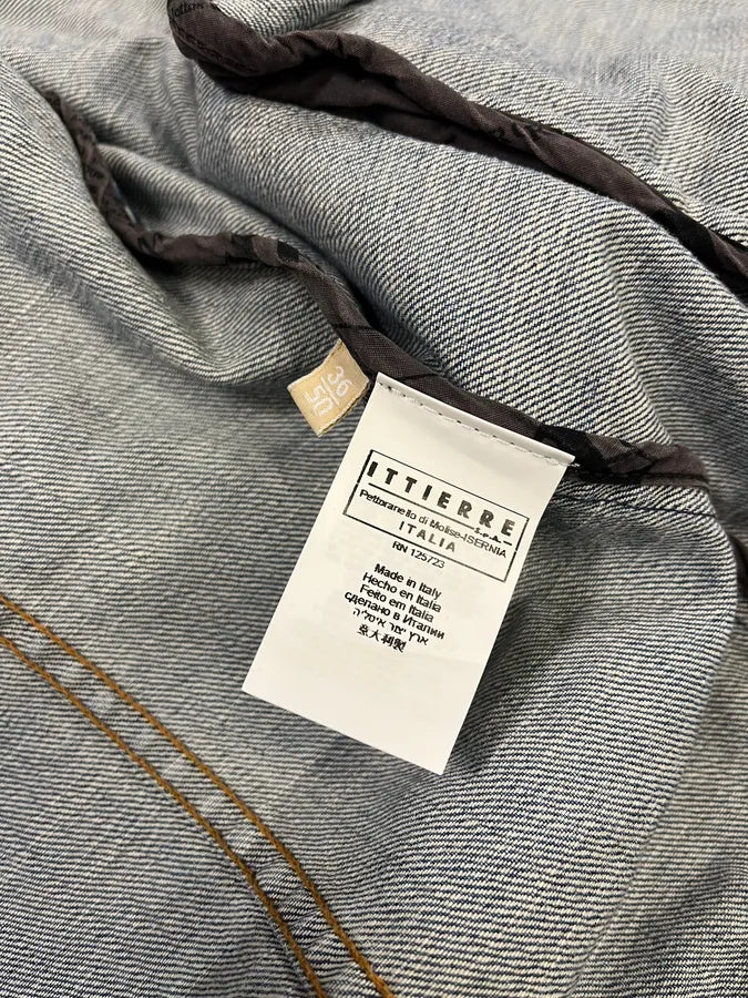 2010s John Galliano Blue Gazette Gothic Script Denim Jacket LFAMdBU 10