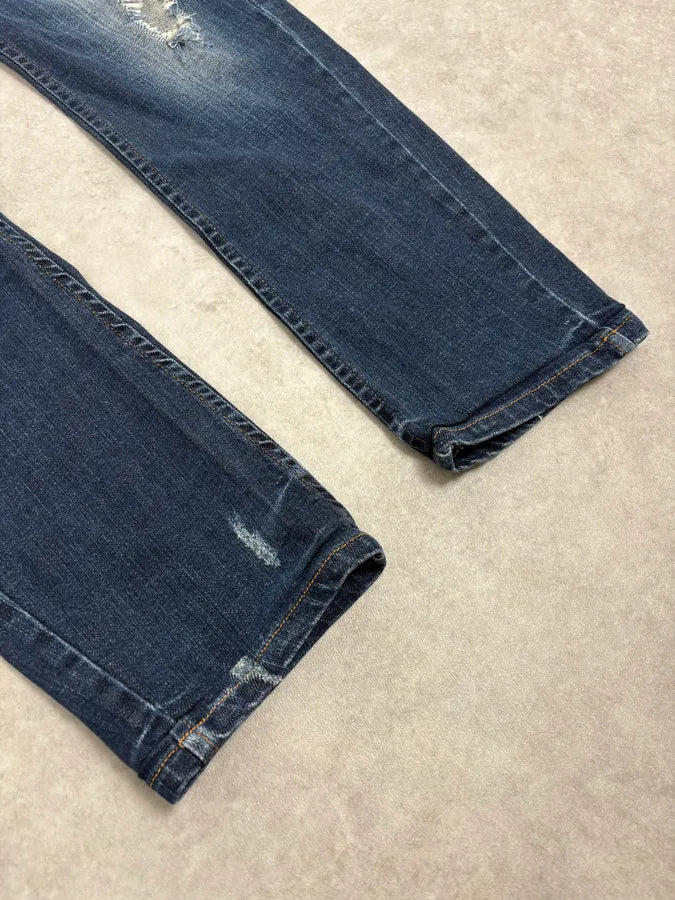 2010s John Galliano Blue Rebel Distressed Denim Jeans vuhiMKp 7