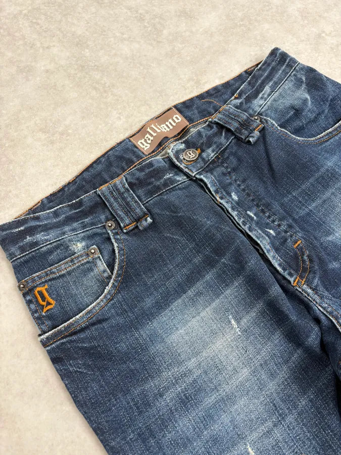 2010s John Galliano Blue Rebel Distressed Denim Jeans vuhiMKp 6