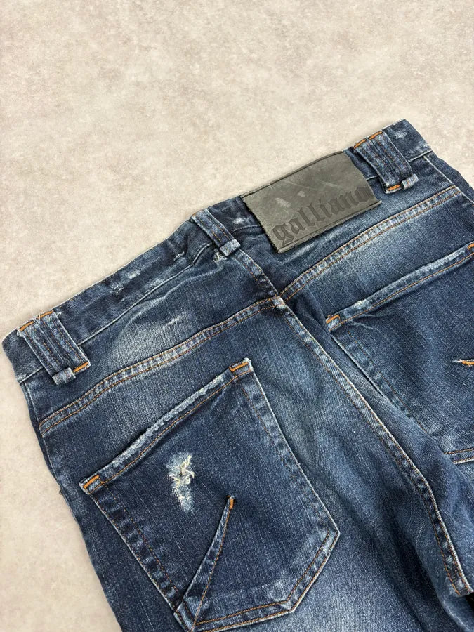2010s John Galliano Blue Rebel Distressed Denim Jeans vuhiMKp 8