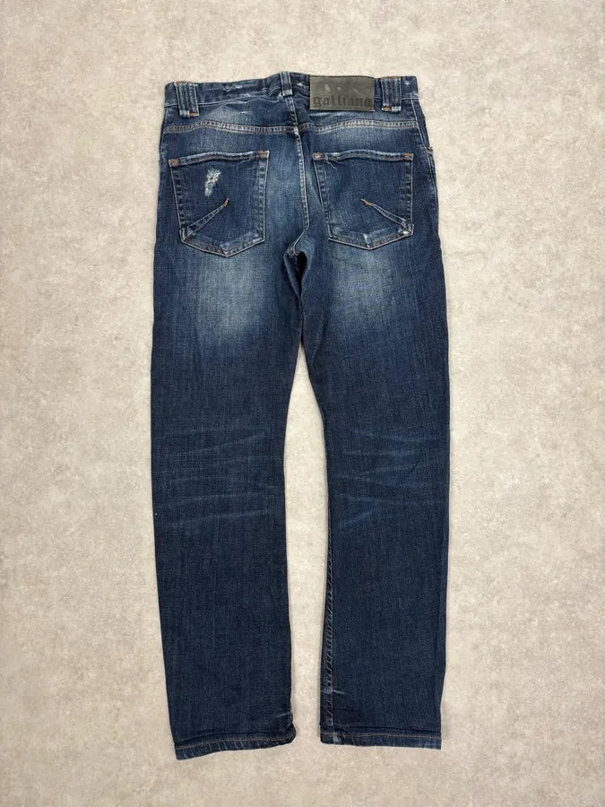 2010s John Galliano Blue Rebel Distressed Denim Jeans vuhiMKp 4