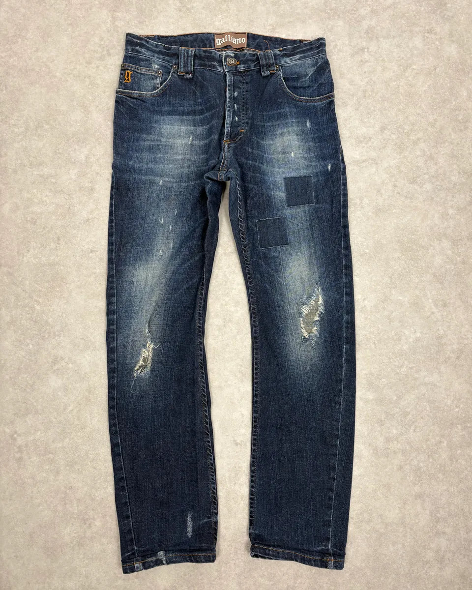 2010s John Galliano Blue Rebel Distressed Denim Jeans vuhiMKp 3
