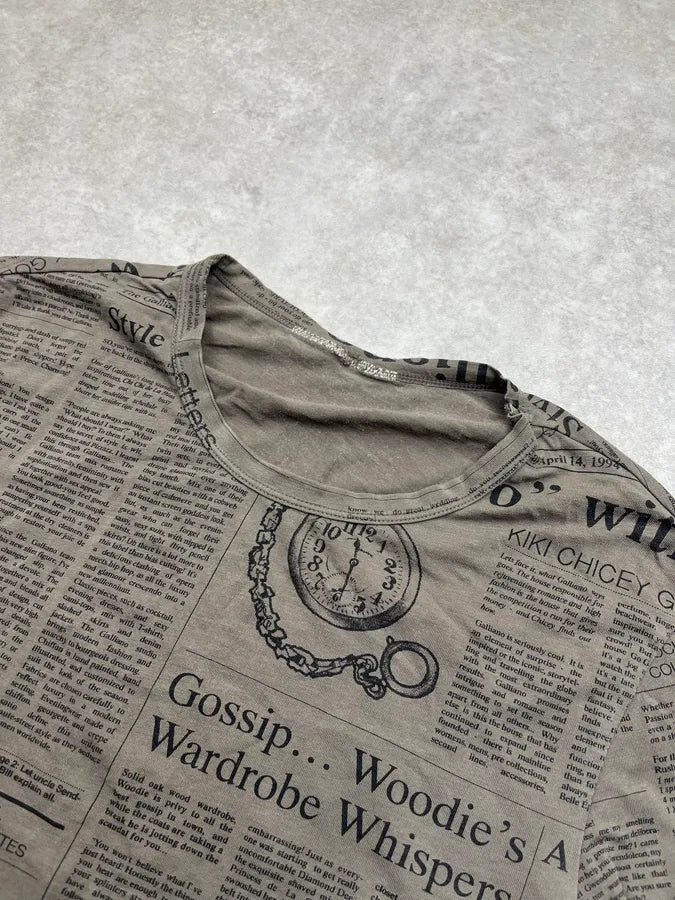 2010s John Galliano Gazette Newspaper Khaki Longsleeve SdqinIw 4