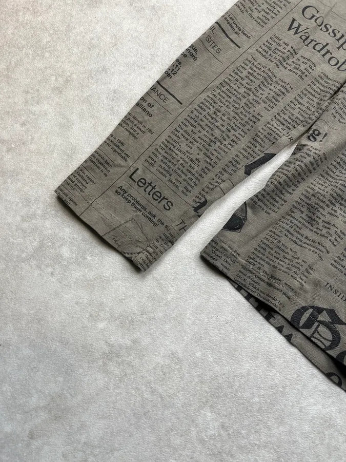 2010s John Galliano Gazette Newspaper Khaki Longsleeve SdqinIw 5