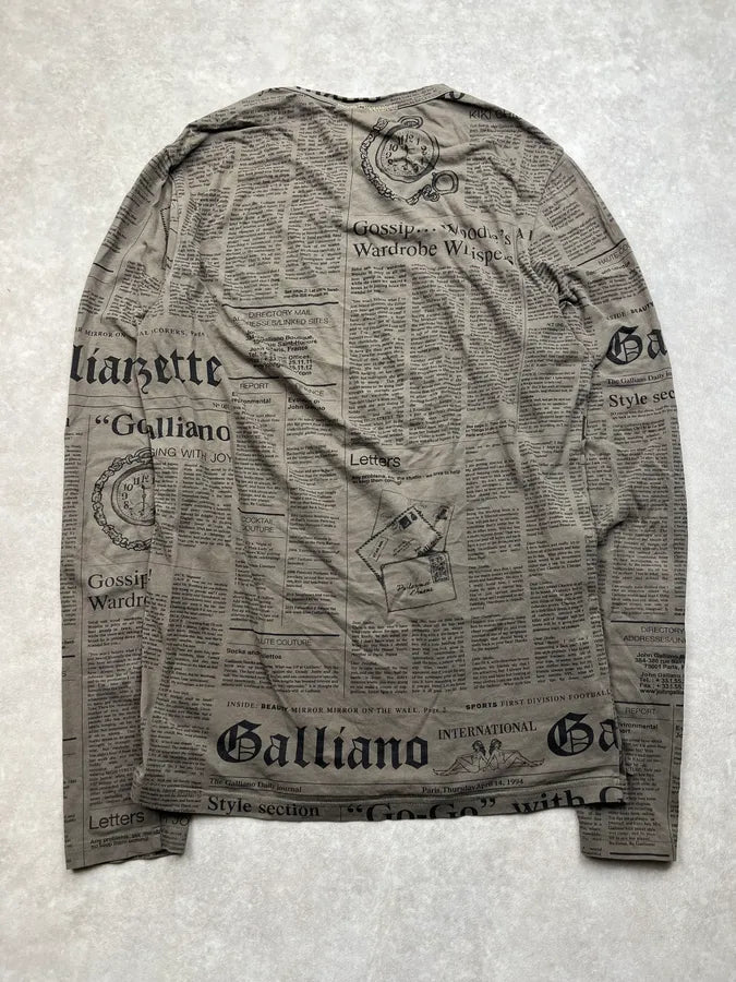 2010s John Galliano Gazette Newspaper Khaki Longsleeve SdqinIw 6