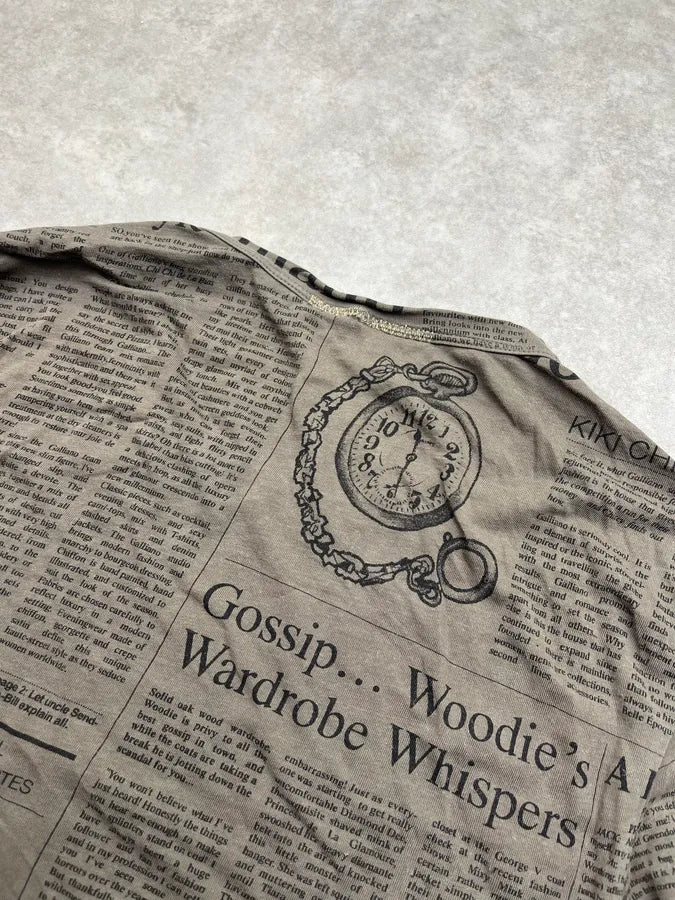 2010s John Galliano Gazette Newspaper Khaki Longsleeve SdqinIw 7