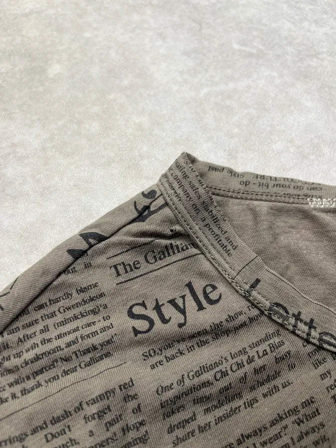 2010s John Galliano Gazette Newspaper Khaki Longsleeve SdqinIw 9
