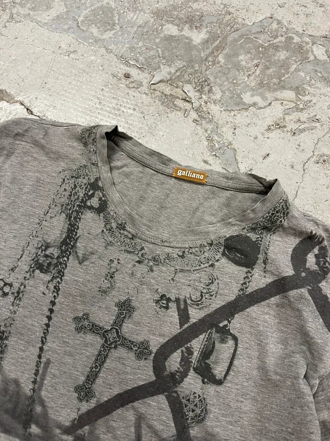 2010s John Galliano Grey Faith Cross Longsleeves uUZCNDv 4