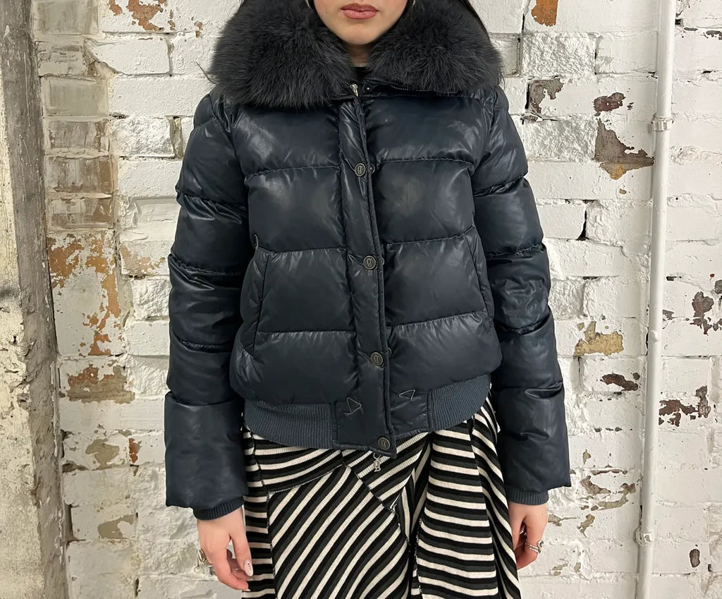 2010s John Galliano Navy Extra Bomber Puffer Jacket xoyYrqU 0