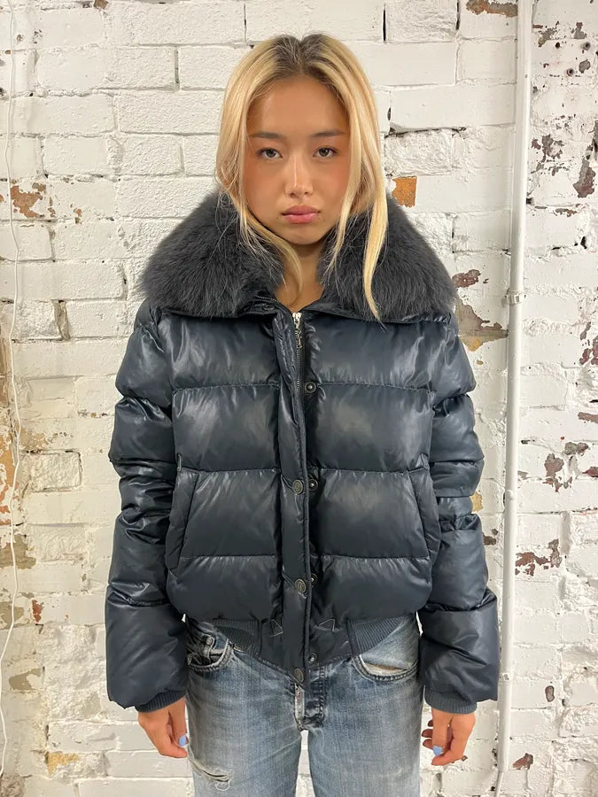 2010s John Galliano Navy Extra Bomber Puffer Jacket xoyYrqU 0