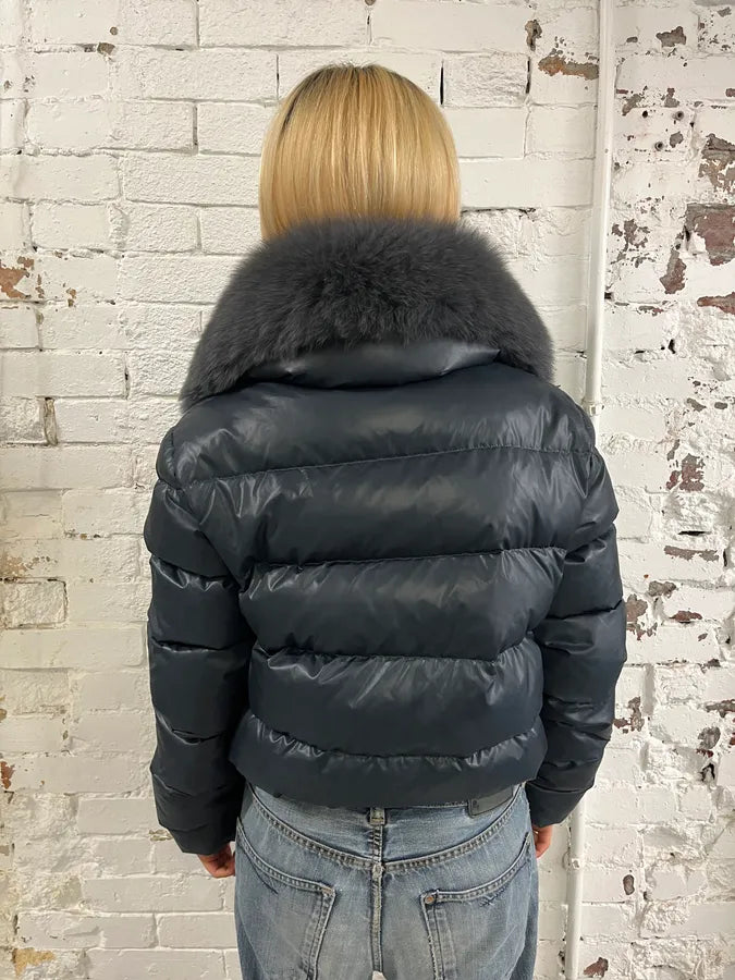 2010s John Galliano Navy Extra Bomber Puffer Jacket xoyYrqU 1