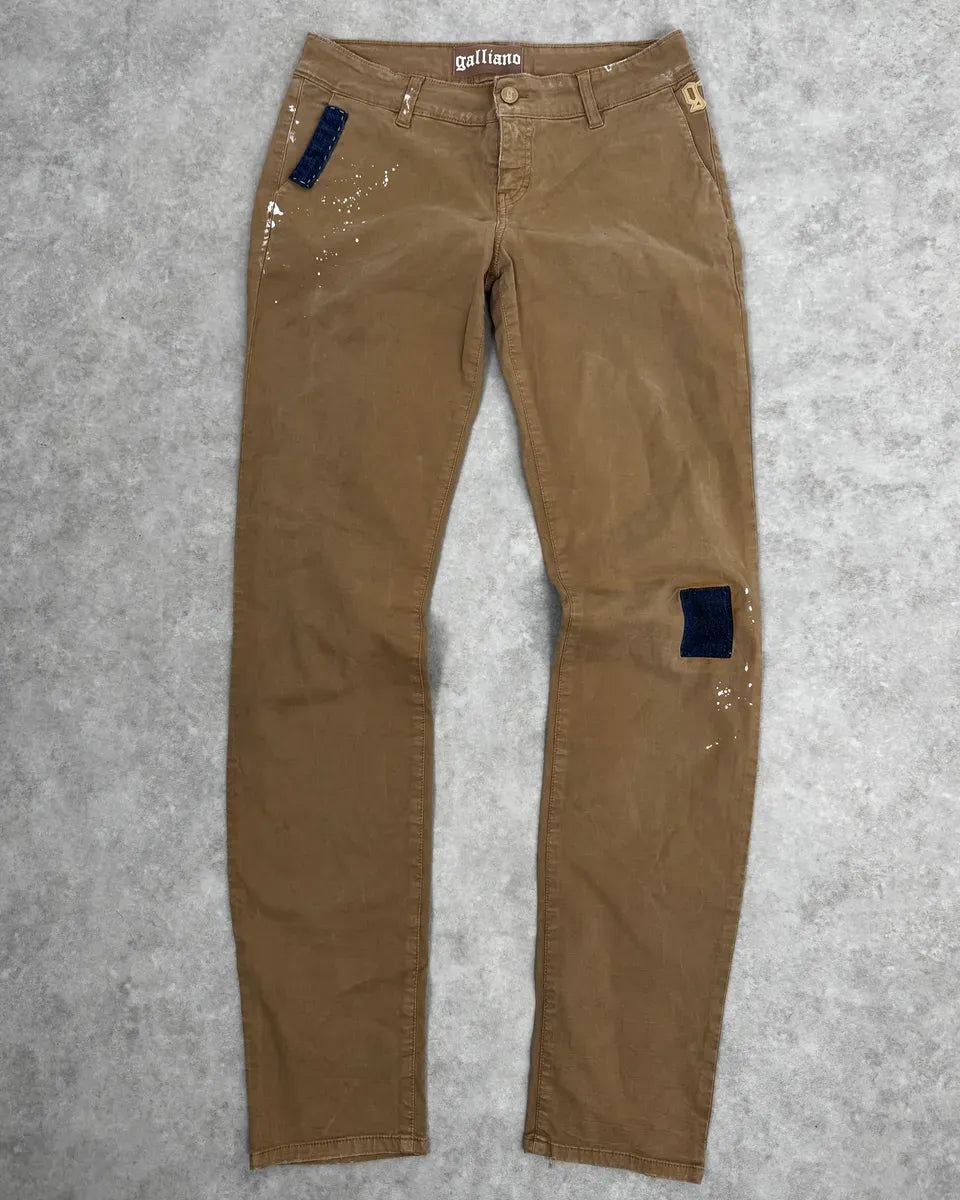 2010s John Galliano Skinny Beige UK Flag Pocket Pants qiOsCug 0