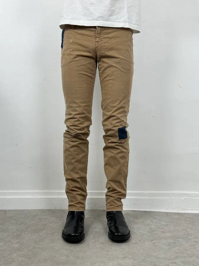 2010s John Galliano Skinny Beige UK Flag Pocket Pants qiOsCug 1