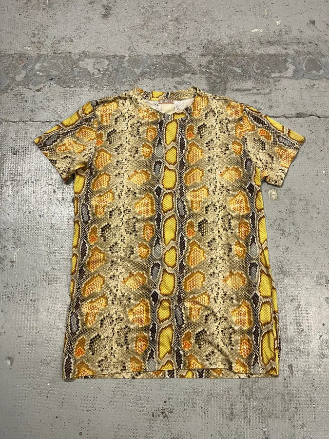 2010s John Galliano Snake Print Beige & Yellow T-Shirt MEnbTIp 0