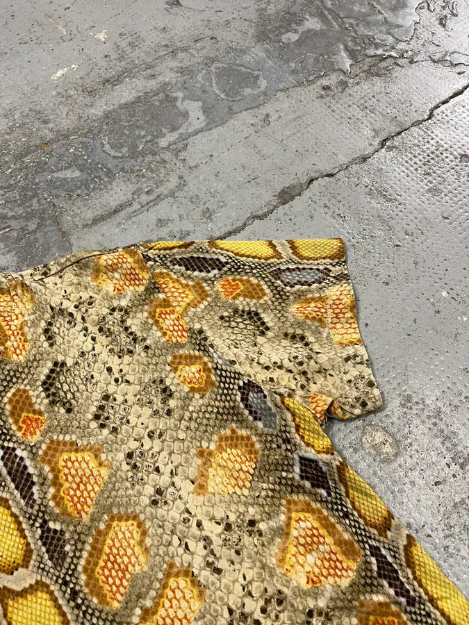 2010s John Galliano Snake Print Beige & Yellow T-Shirt MEnbTIp 4