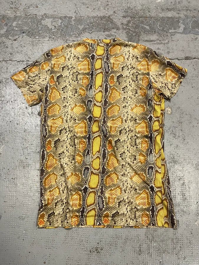 2010s John Galliano Snake Print Beige & Yellow T-Shirt MEnbTIp 5