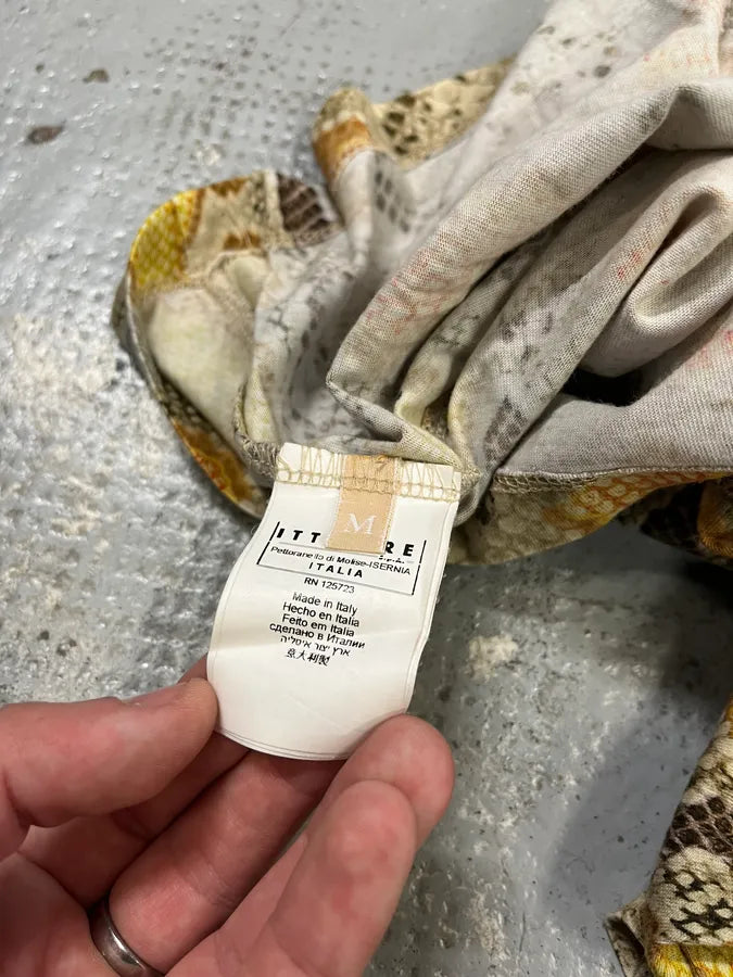 2010s John Galliano Snake Print Beige & Yellow T-Shirt MEnbTIp 7