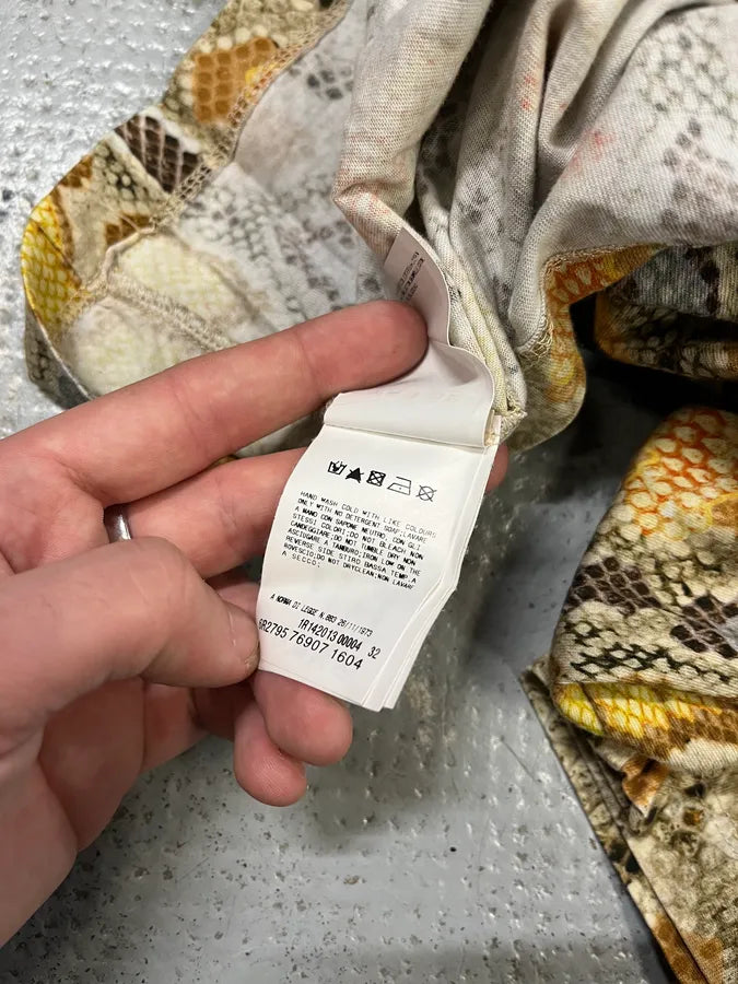 2010s John Galliano Snake Print Beige & Yellow T-Shirt MEnbTIp 8