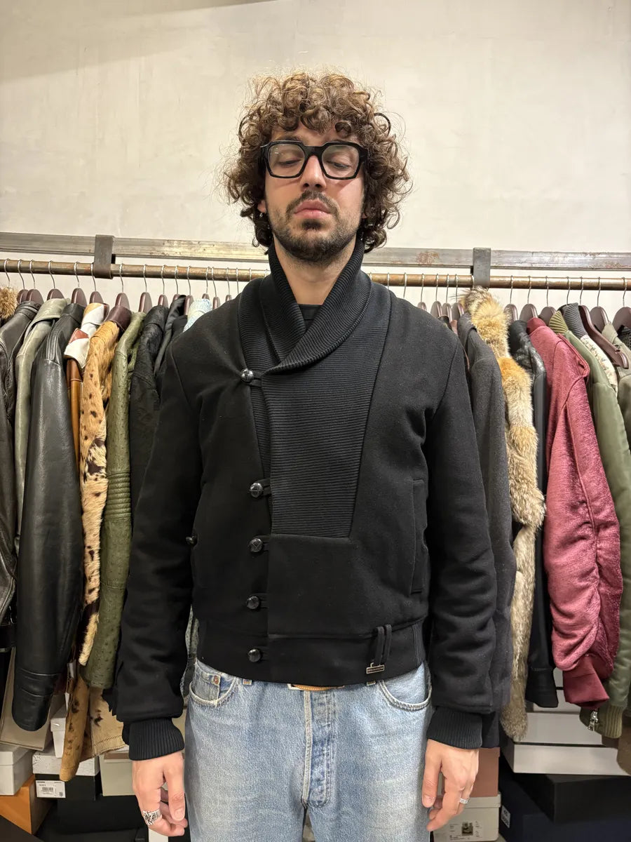 2010s Kris Van Assche Black Asymmetrical Wool Jacket pMiyvns 1