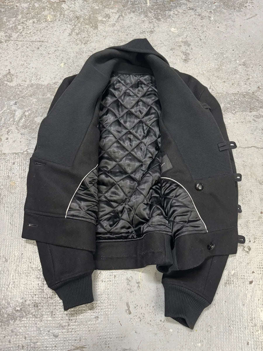 2010s Kris Van Assche Black Asymmetrical Wool Jacket pMiyvns 3