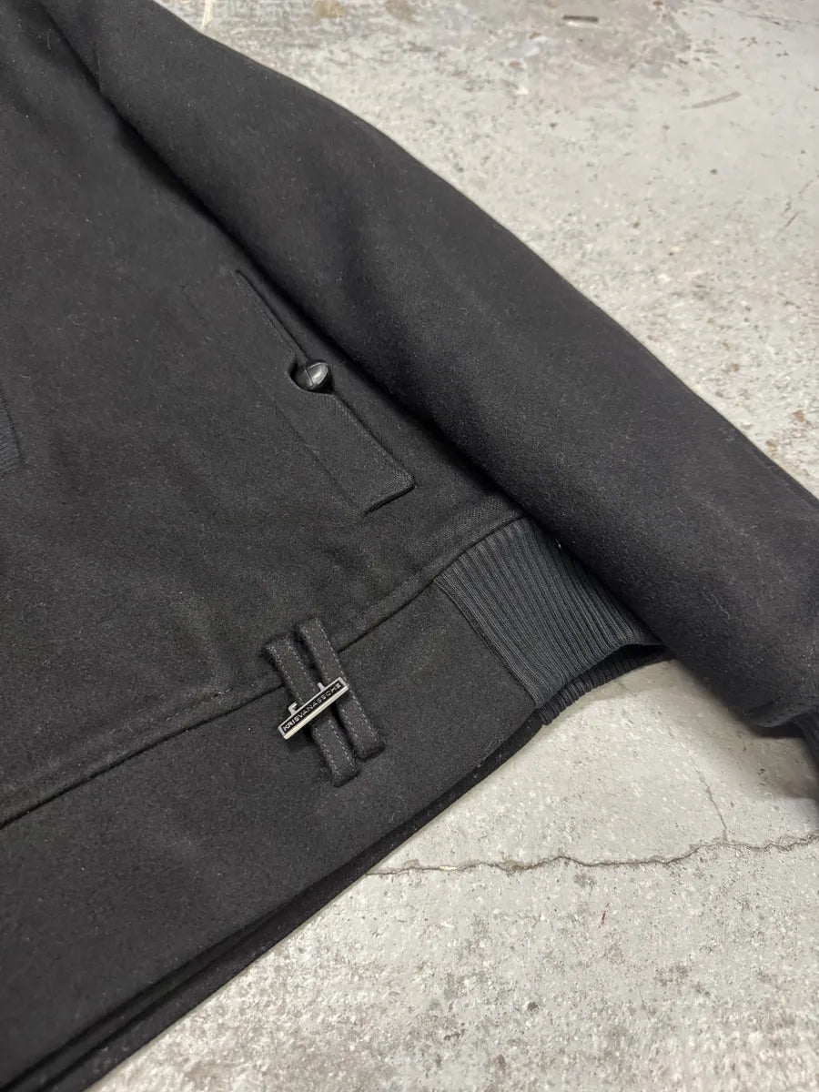 2010s Kris Van Assche Black Asymmetrical Wool Jacket pMiyvns 9