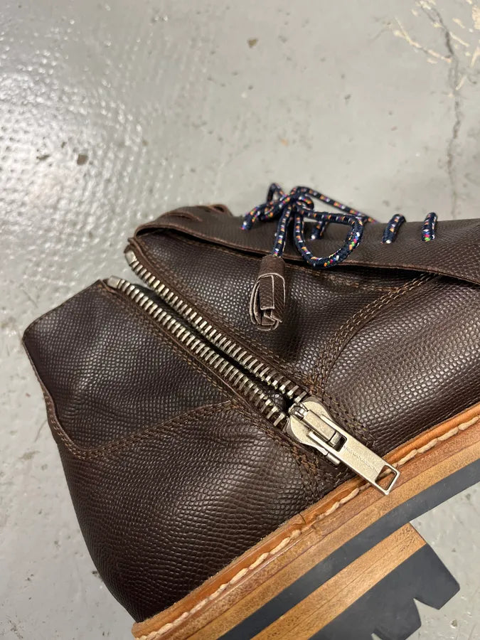 2010s Kris Van Assche Brown Leather Fringe Boots aAjbDKL 5