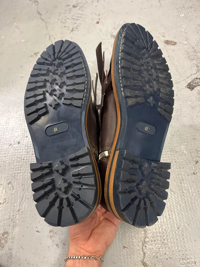 2010s Kris Van Assche Brown Leather Fringe Boots aAjbDKL 7