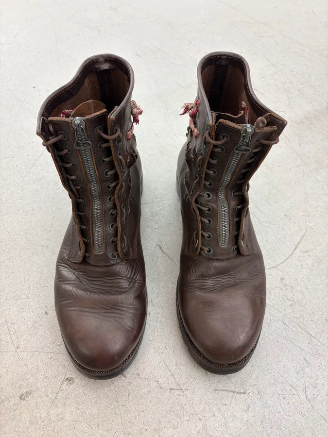 2010s Lanvin Brown Leather Laced Zip Boots ZauwzmW 1